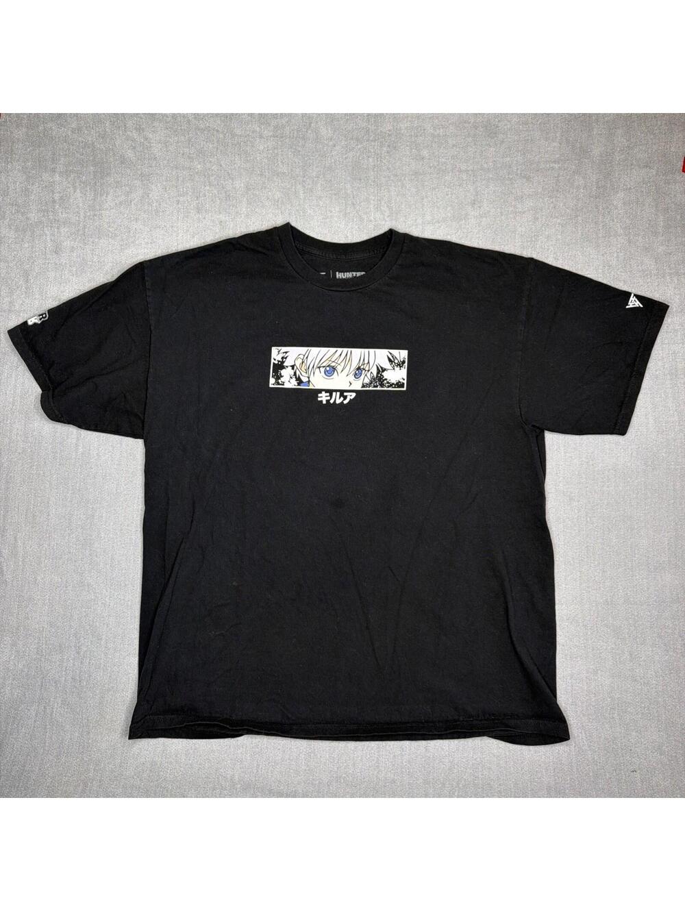 Hypland X Hunter Killua Graphic T-Shirt Black Anime Tee Men’s XL